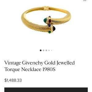 Givenchy Gold Necklace Set with Jewel Accents  2 piece bracelet and necklace